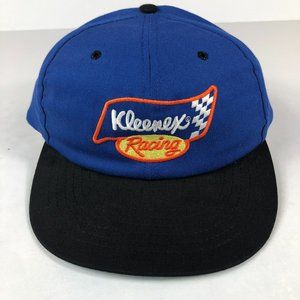 Vintage 1996 Kleenex NASCAR Racing Hat Snap Back Blue & Black Embroidered #40